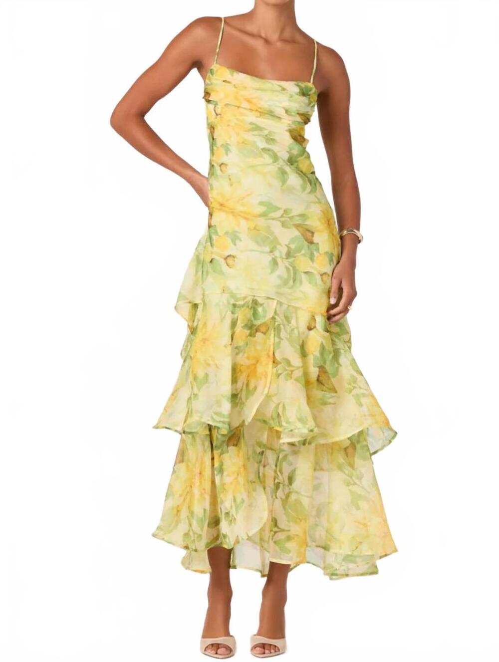 NEW ASTR alison maxi dress in yellow floral